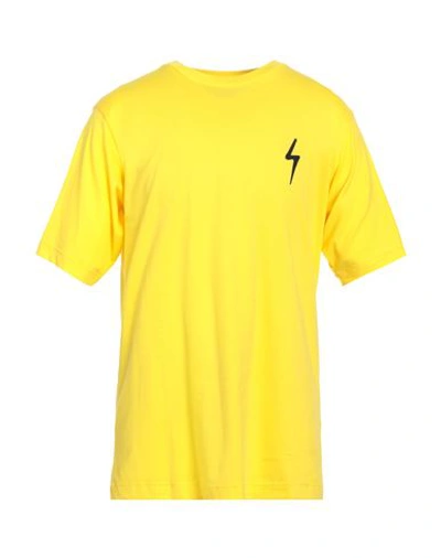 Shop Giuseppe Zanotti Man T-shirt Yellow Size 3xl Cotton