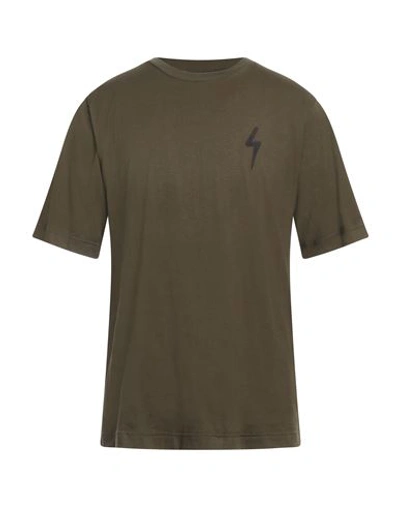 Giuseppe Zanotti Man T-shirt Military Green Size 3xl Cotton In Green
