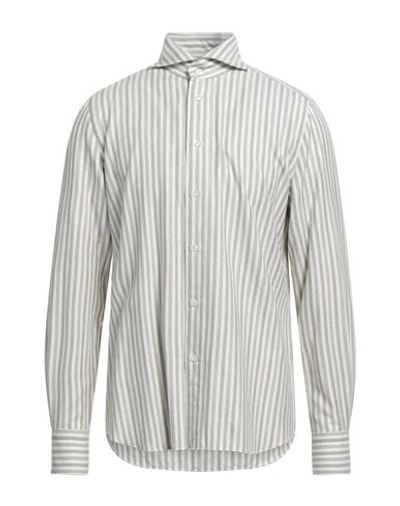 Shop Finamore 1925 Man Shirt Grey Size Xl Cotton, Cashmere