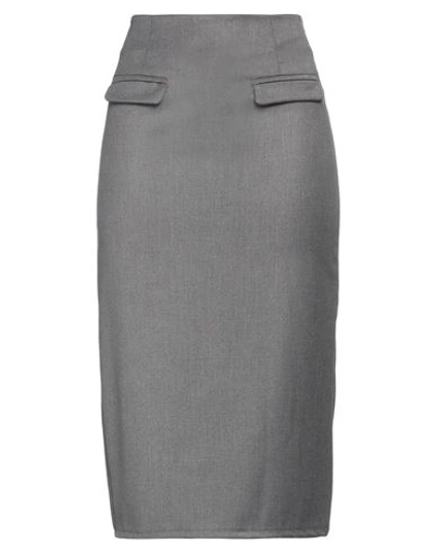 Shop Kaos Woman Midi Skirt Grey Size 8 Polyester, Viscose, Elastic Fibres