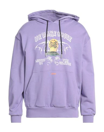 Shop Self Made By Gianfranco Villegas Man Sweatshirt Light Purple Size Xxl Cotton