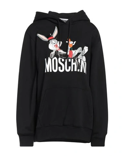 Shop Moschino Woman Sweatshirt Black Size 8 Cotton