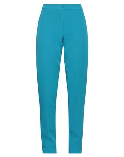 Shop Mirella Matteini Woman Pants Azure Size 10 Polyester, Elastane In Blue