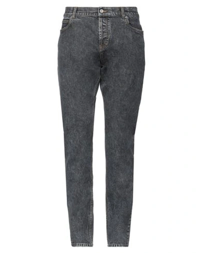 Shop Balmain Man Jeans Grey Size 33 Cotton, Elastane