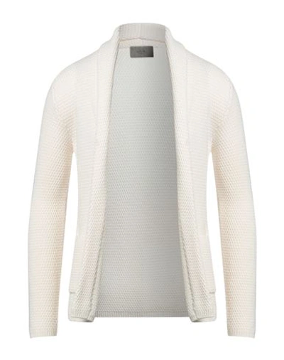 Shop Altea Man Cardigan Ivory Size Xxl Wool, Acrylic In White