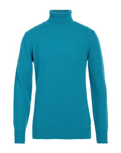 Shop Molo Eleven Man Turtleneck Azure Size Xxl Wool, Polyamide In Blue