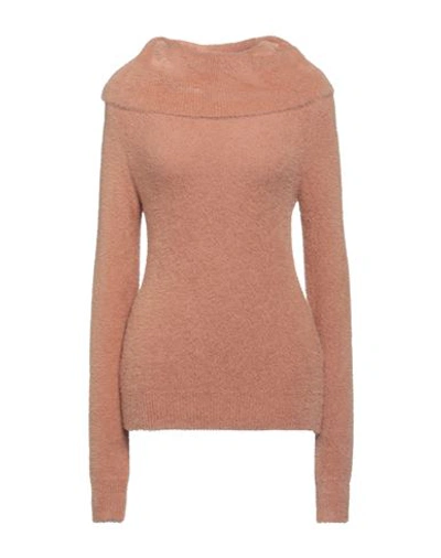 Shop Kaos Woman Turtleneck Blush Size M Polyamide, Acrylic, Modal In Pink