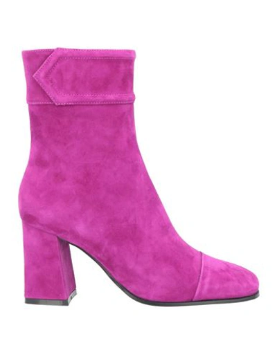 Bibi Lou Woman Ankle Boots Deep Purple Size 11 Soft Leather In Purple