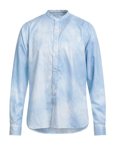 Tintoria Mattei 954 Man Shirt Sky Blue Size 16 Cotton In Blue
