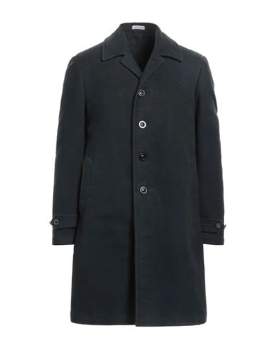 Shop Boglioli Man Coat Navy Blue Size 44 Cotton