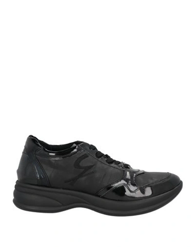 Shop Gattinoni Woman Sneakers Black Size 8 Soft Leather