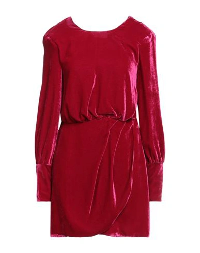 Shop Hanami D'or Woman Mini Dress Fuchsia Size 6 Viscose, Silk In Pink