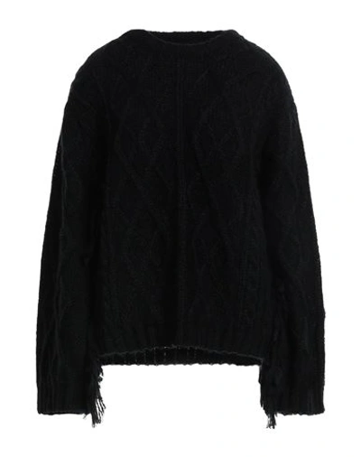 Pink Memories Woman Sweater Black Size 8 Acrylic, Mohair Wool, Polyamide, Wool In Black