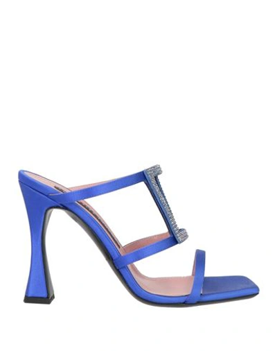 Shop Les Petits Joueurs Woman Sandals Bright Blue Size 10 Textile Fibers