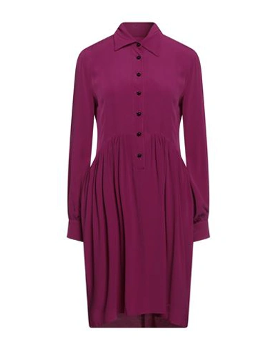 Shop Mauro Grifoni Grifoni Woman Mini Dress Mauve Size 4 Acetate, Silk In Purple