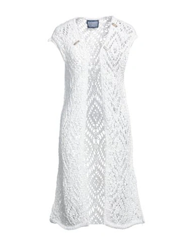 Shop Elisa Cavaletti By Daniela Dallavalle Woman Cardigan White Size M Polyester, Polyamide, Viscose, Met