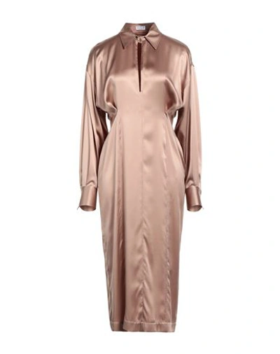 Shop Brunello Cucinelli Woman Midi Dress Blush Size S Silk, Elastane In Pink