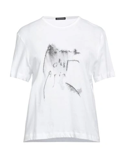 Shop Ann Demeulemeester Woman T-shirt White Size L Cotton