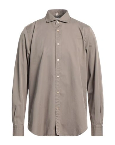 Shop Portofiori Man Shirt Khaki Size 15 ¾ Cotton In Beige