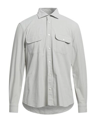 Shop Finamore 1925 Man Shirt Light Grey Size S Cotton