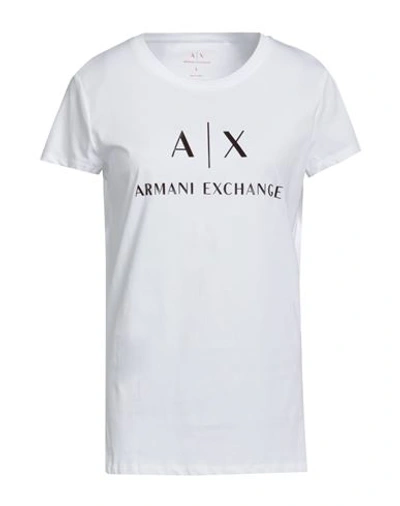 Shop Armani Exchange Woman T-shirt White Size L Cotton