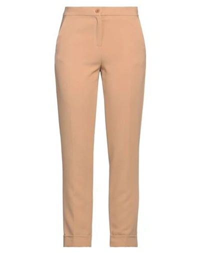 Shop Caractere Caractère Woman Pants Sand Size 10 Polyester, Viscose, Elastane In Beige