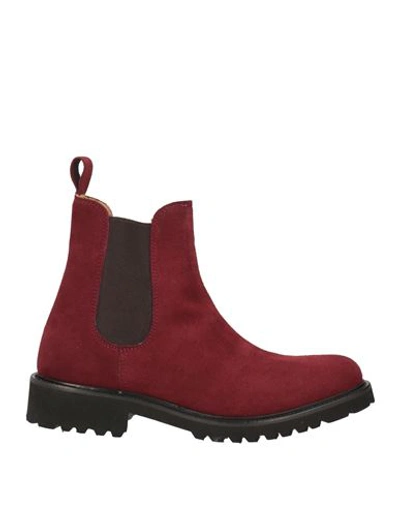 Shop Brantano Woman Ankle Boots Burgundy Size 8 Soft Leather In Red