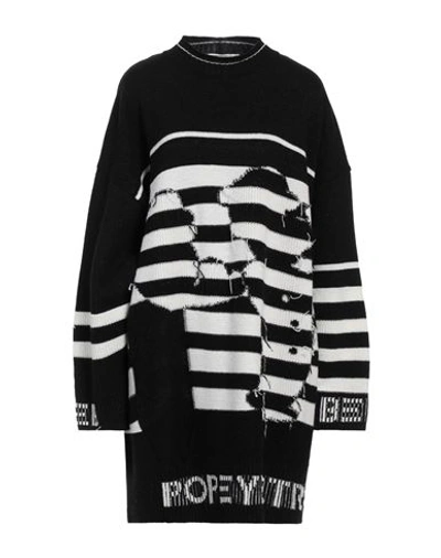 Iceberg Woman Short Dress Black Size S Wool, Polyamide, Viscose, Polyester, Nylon In Black