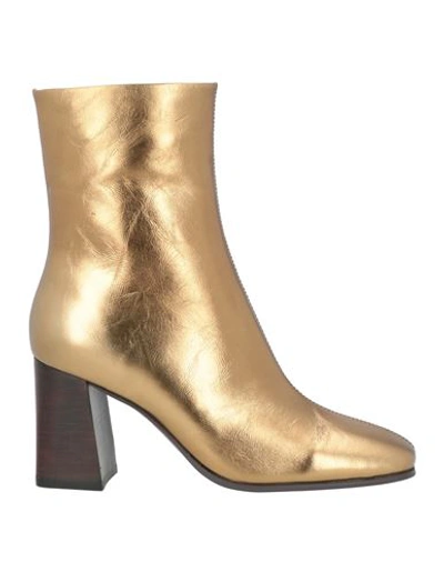 Shop Bibi Lou Woman Ankle Boots Gold Size 8 Soft Leather