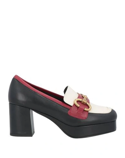 Bibi Lou Woman Loafers Black Size 11 Soft Leather In Black