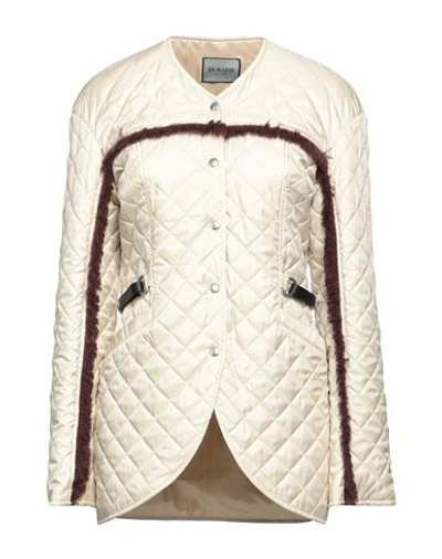 Shop Durazzi Woman Jacket Sand Size 4 Polyamide, Lambskin, Polyester In Beige