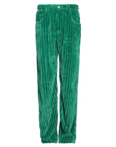Shop Msgm Man Pants Green Size 34 Polyester