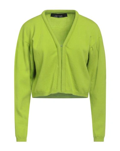 Shop Federica Tosi Woman Cardigan Acid Green Size 6 Wool, Cashmere, Polyamide