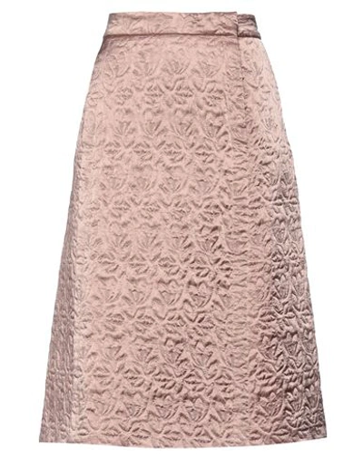 Shop Maison Margiela Woman Midi Skirt Light Brown Size 6 Acetate In Beige