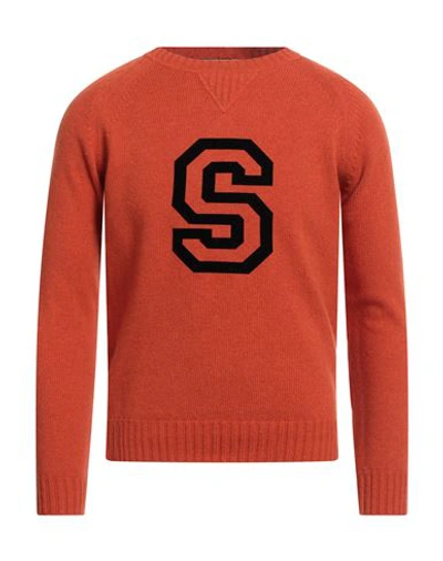 Shop Lanificio Pubblico Man Sweater Orange Size 38 Wool, Polyamide