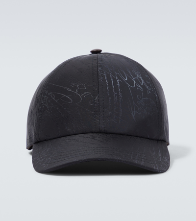 Shop Berluti Scritto Jacquard Baseball Cap In Black