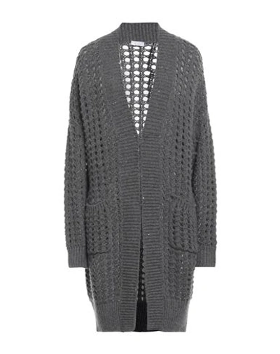 Shop Brunello Cucinelli Woman Cardigan Grey Size M Cashmere, Silk, Polyamide