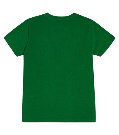 Shop Polo Ralph Lauren Embroidered Cotton Jersey T-shirt In Green