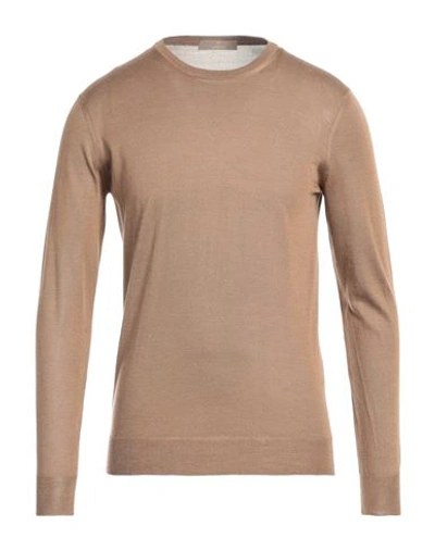 Shop Cruciani Man Sweater Light Brown Size 44 Silk In Beige
