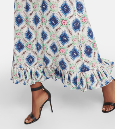 Etro Midi Geometric Dress Print Multicolored In Multicoloured