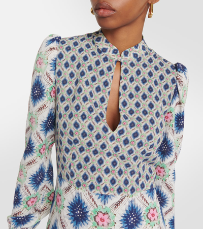Etro Midi Geometric Dress Print Multicolored In Multicoloured