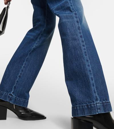 Peter Do Patchwork High-rise Straight Jeans In Blue