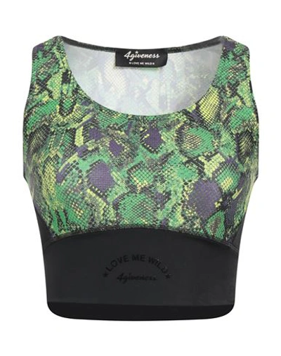 Shop 4giveness Woman Top Green Size L Polyester, Elastane