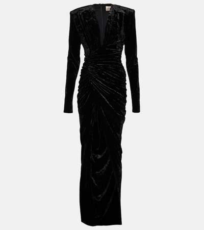 Shop Alexandre Vauthier Velvet Gown In Black