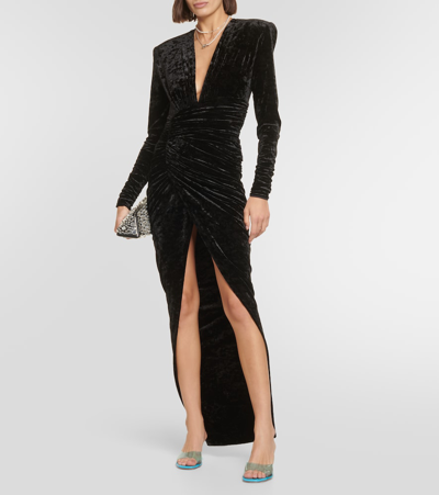 Shop Alexandre Vauthier Velvet Gown In Black