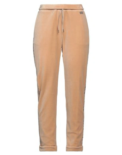Shop Vdp Collection Woman Pants Sand Size 6 Cotton, Polyamide In Beige