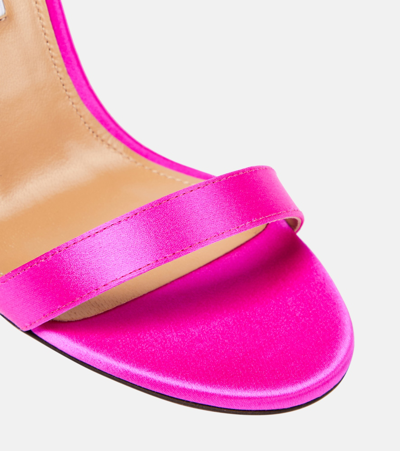Shop Aquazzura Uptown Satin Sandals In Pink