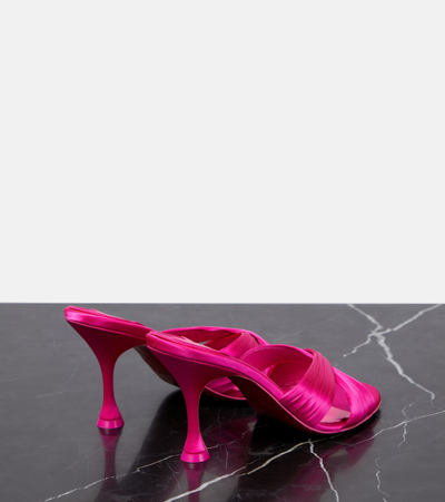 Shop Christian Louboutin Nicol Is Back 85 Satin Mules In Pink