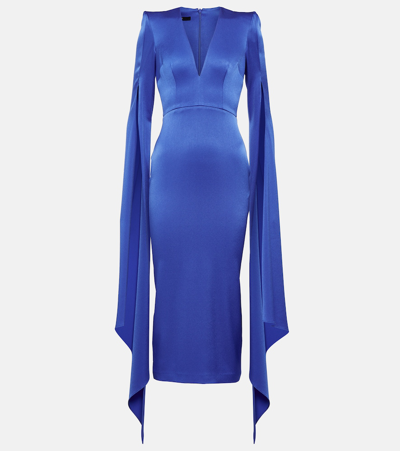 Shop Alex Perry Crêpe Midi Dress In Blue