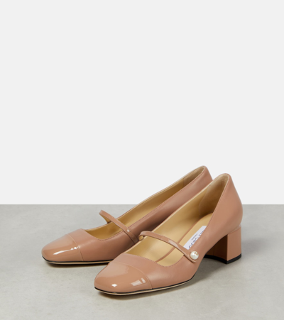 Shop Jimmy Choo Elisa 45 Leather Pumps In Pink